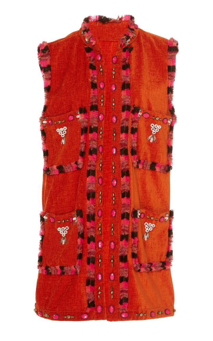 Anna Sui Embellished Chenille Vest