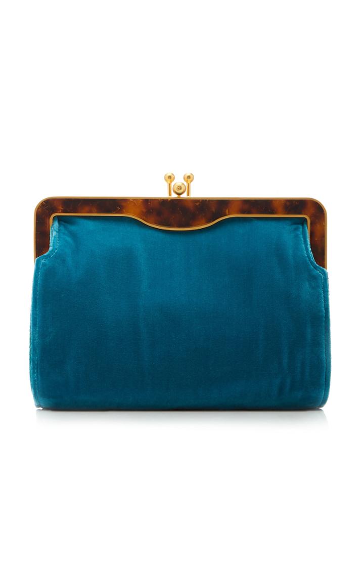 Edie Parker Slim Aliza Velvet Clutch