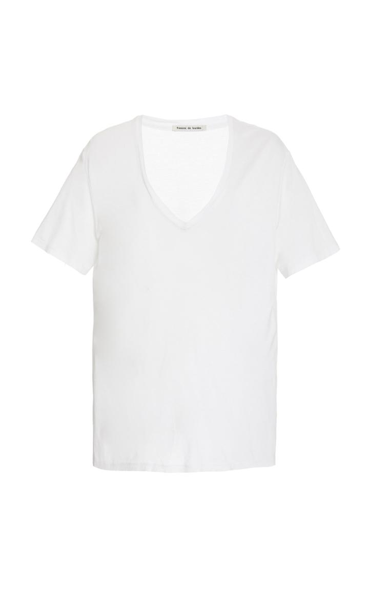 Frances De Lourdes Frankie V-neck Crepe De Chine T-shirt