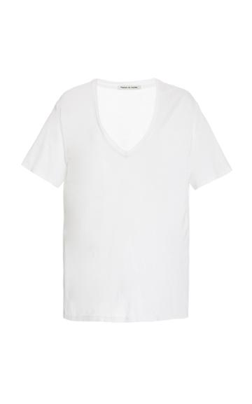 Frances De Lourdes Frankie V-neck Crepe De Chine T-shirt