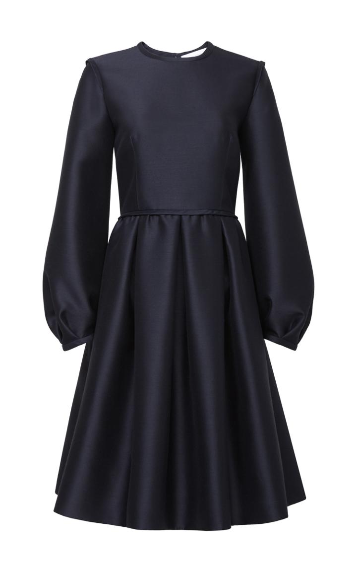 Marina Moscone Flounced Long Sleeve Dress
