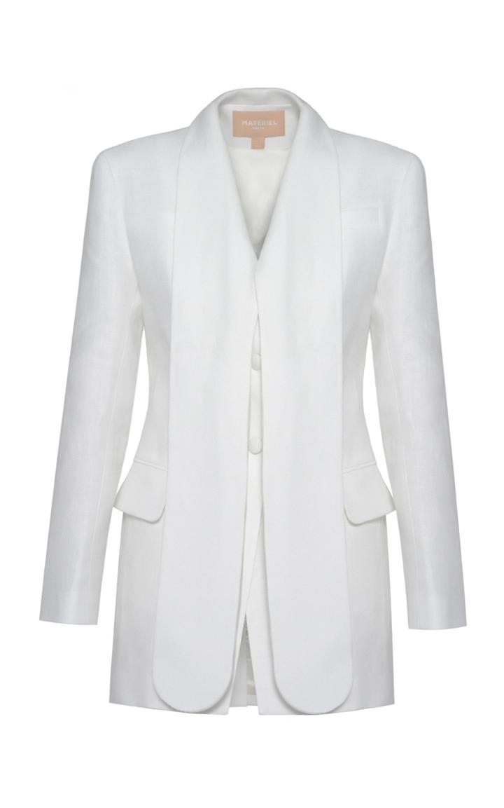 Moda Operandi Matriel Long Lapel Linen Blazer