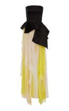 Elizabeth Kennedy Strapless Peplum Gown