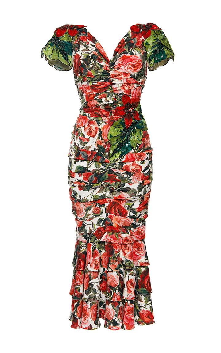 Dolce & Gabbana Stretch Charmeuse Rose Dress