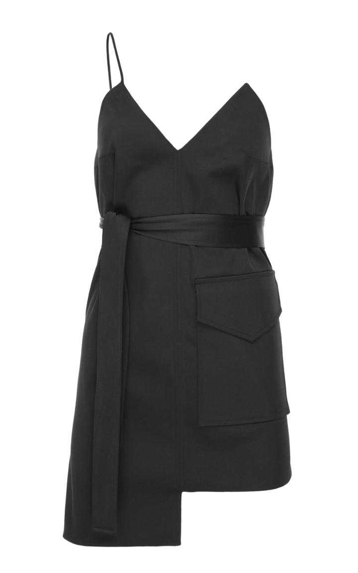 George Keburia Single Strap Belted Crepe Mini Dress