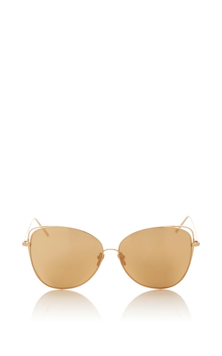 Linda Farrow Gold Polarized Lens Sunglasses