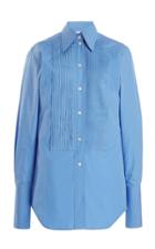 Moda Operandi Victoria Beckham Ruffle-detailed Cotton Tuxedo Shirt