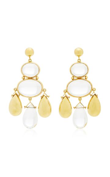 Brigid Blanco 18k Gold And Crystal Pendant Earrings