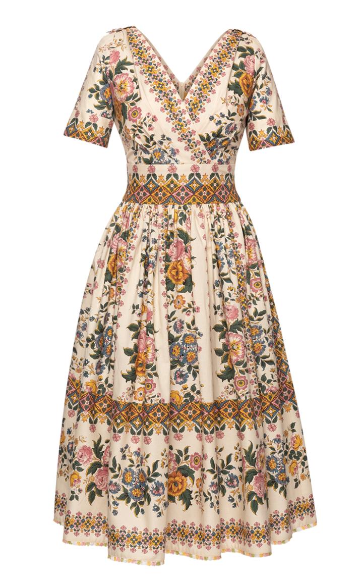 Moda Operandi Lena Hoschek Rosalie Floral Cotton Midi Dress