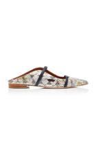 Malone Souliers Maureen Leather-trimmed Elaphe Flats