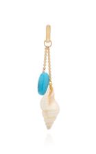 Haute Victoire 18k Gold Shell And Turquoise Earring