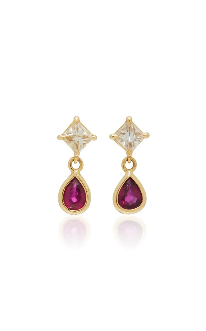 Yi Collection 18k Gold, Diamond & Ruby Earrings