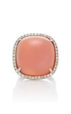 Nina Runsdorf M'o Exclusive Pink Opal Cabochon Cushion Ring
