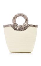 Adriana Castro Natural Watersnake Trimmed Straw Tote