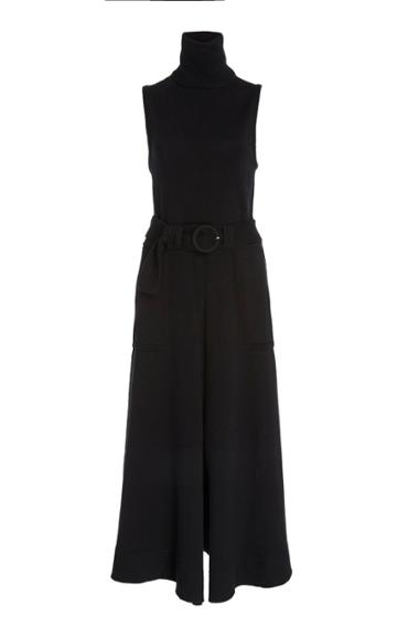 Mara Hoffman Elle Belted Ribbed Cotton Turtleneck Maxi Dress