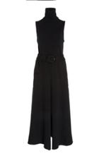 Mara Hoffman Elle Belted Ribbed Cotton Turtleneck Maxi Dress