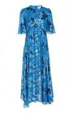 Prabal Gurung Flutter Sleeve Metallic Floral Dress