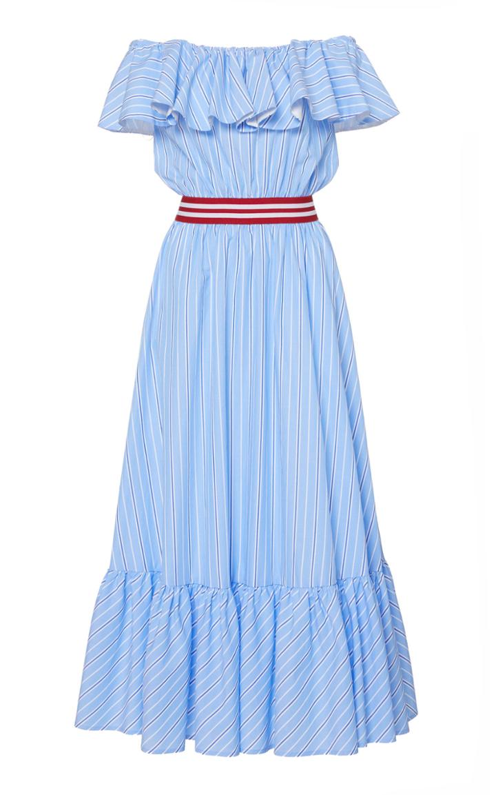 Stella Jean Off-the-shoulder Midi Dress