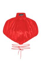Moda Operandi Brandon Maxwell Cropped Wrapped Silk Top