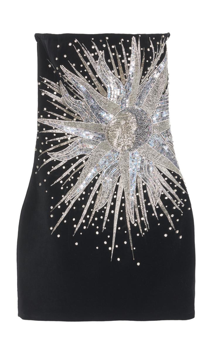 Balmain Strapless Embellished Dress