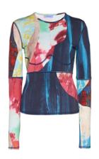 Mugler Long Sleeve Tie Dye Printed Top