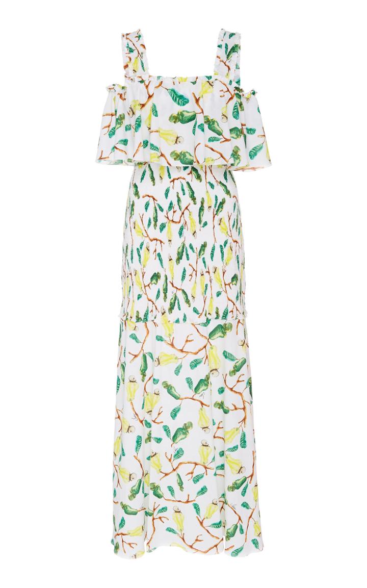 Isolda Urucum Printed Cotton-voile Maxi Dress