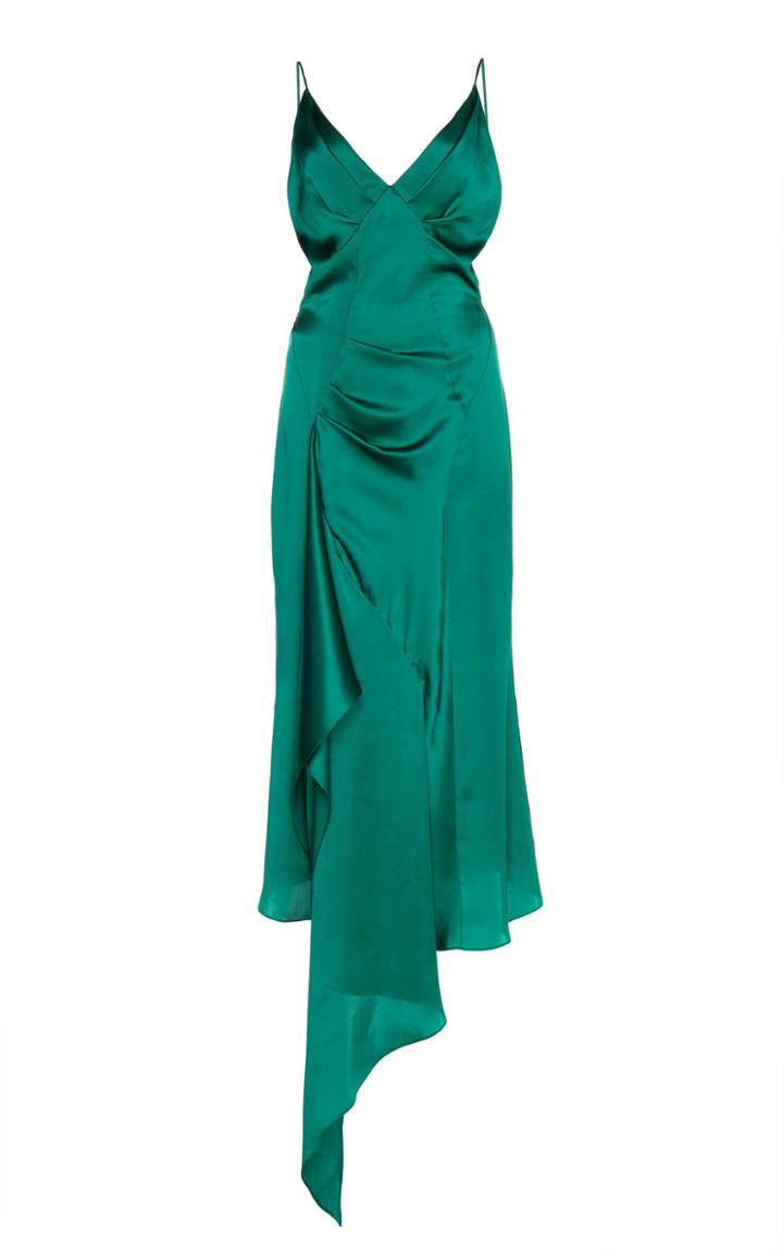 Olivier Theyskens Front Draped Silk Dress