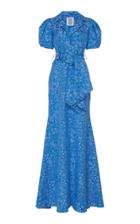 Rosie Assoulin Belted Floral-jacquard Maxi Dress
