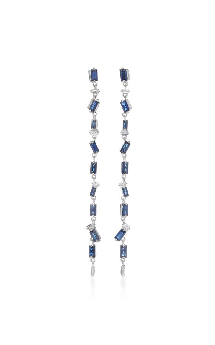 Suzanne Kalan 18k White Gold And Sapphire Dangle Earrings