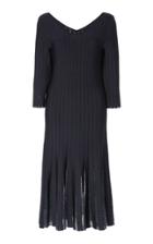 Zac Posen Embroidered Midnight Radiant Stripe Midi Dress