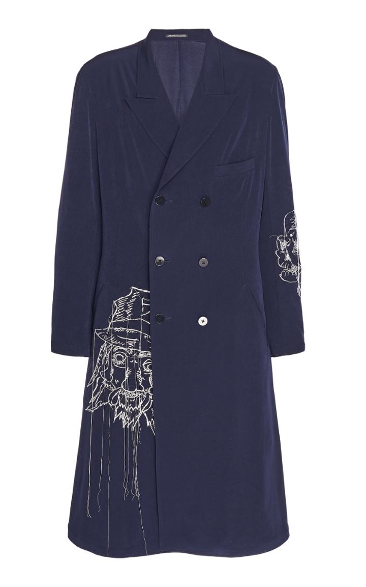 Yohji Yamamoto Peaked Long Embroidery Coat