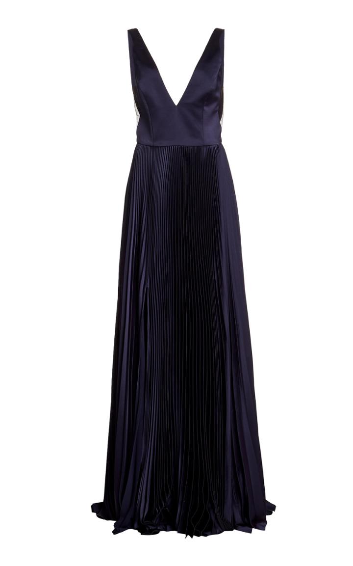 Moda Operandi Burnett New York Pleated Satin Gown