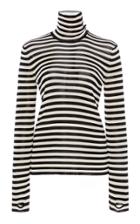 Moda Operandi Petar Petrov Kyah Striped Crepe Turtleneck Top Size: 34