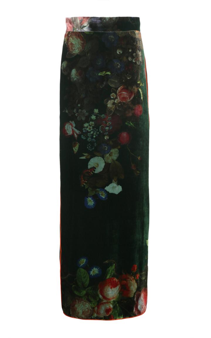 For Restless Sleepers Litai Floral Velvet Maxi Skirt