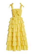 Ulla Johnson Roslyn Cotton Bowtie Midi Dress