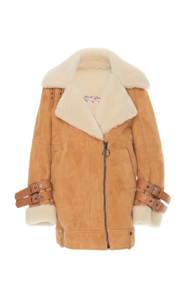 Off-white C/o Virgil Abloh Shearling Oversized Biker Coat