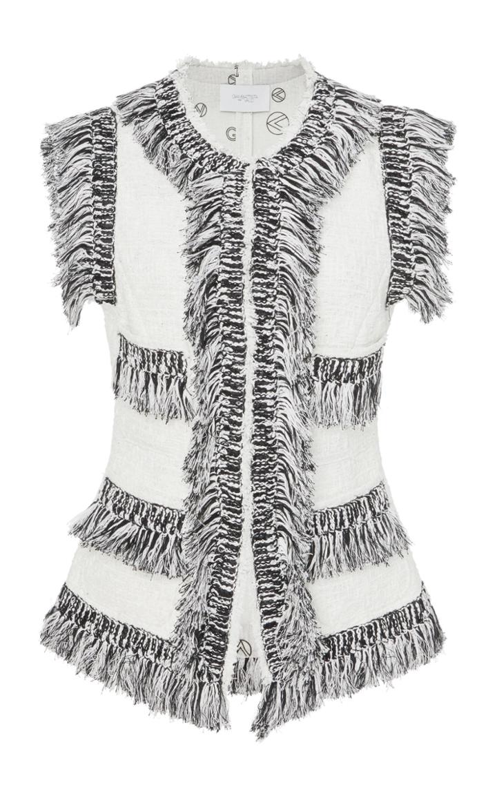 Giambattista Valli Fringe-trimmed Cotton-blend Vest