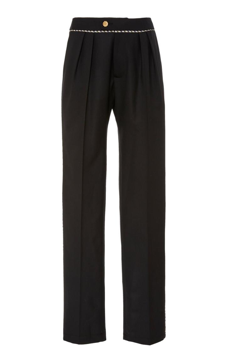 Moda Operandi Brgger Ebba Wool Straight Leg Trousers Size: Xs