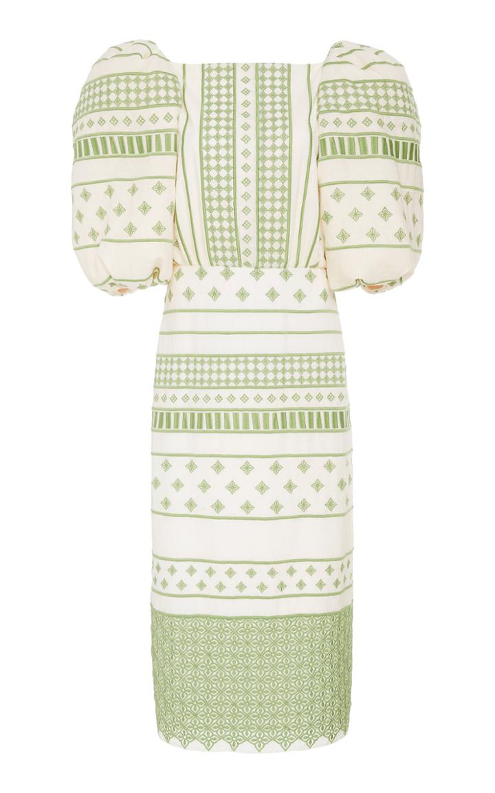 Johanna Ortiz Pre-columbian Culture Cotton Voile Midi Dress