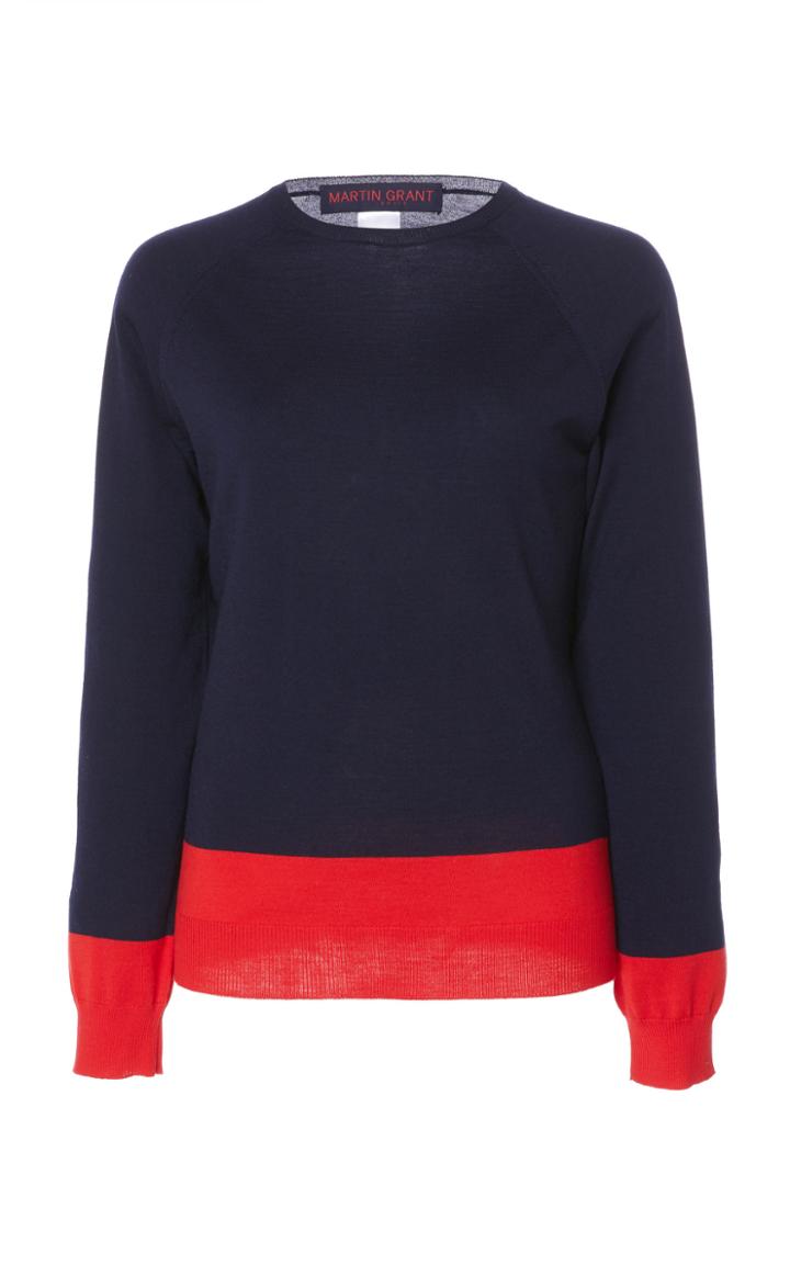 Martin Grant Bi Color Merino Wool Pullover