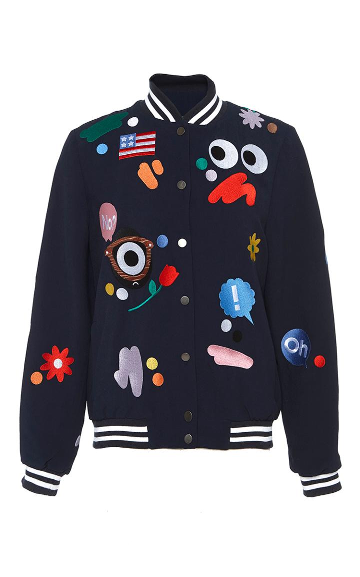 Mira Mikati Navy Darcel Bomber Jacket