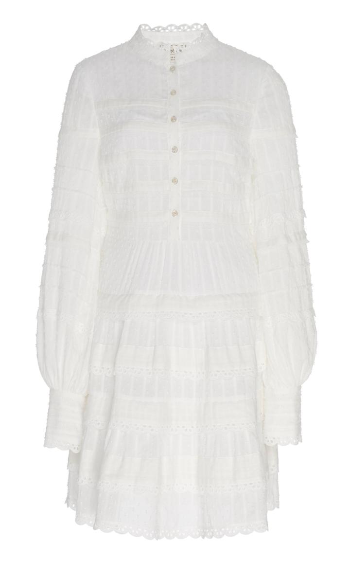 Moda Operandi Temperley London Edith Lace-trimmed Cotton Mini Dress Size: 6