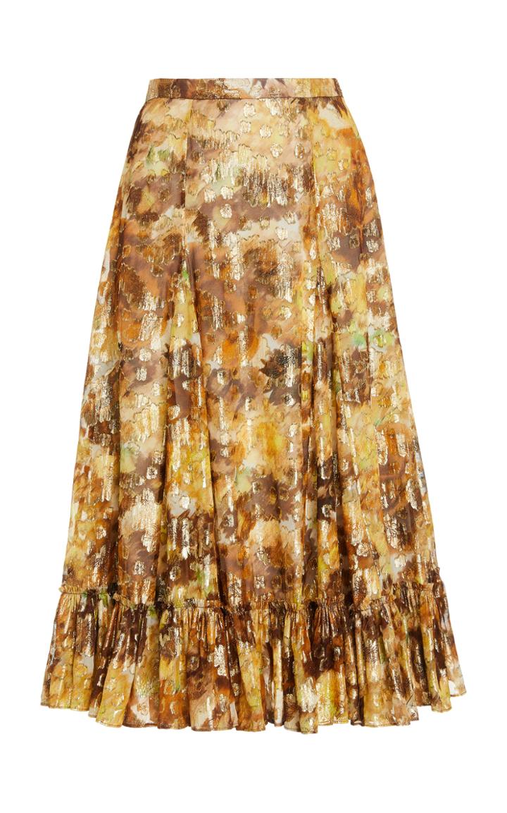 Moda Operandi Loveshackfancy Lil Metallic-devore Skirt