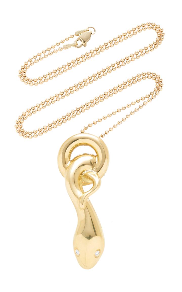 Christina Alexiou Snake Charm Necklace