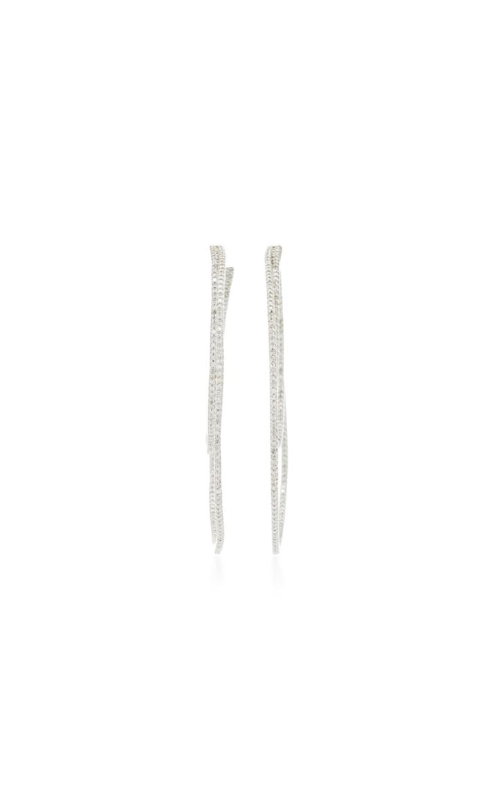 Lynn Ban Jewelry Sterling Silver Diamond Hoop Earrings