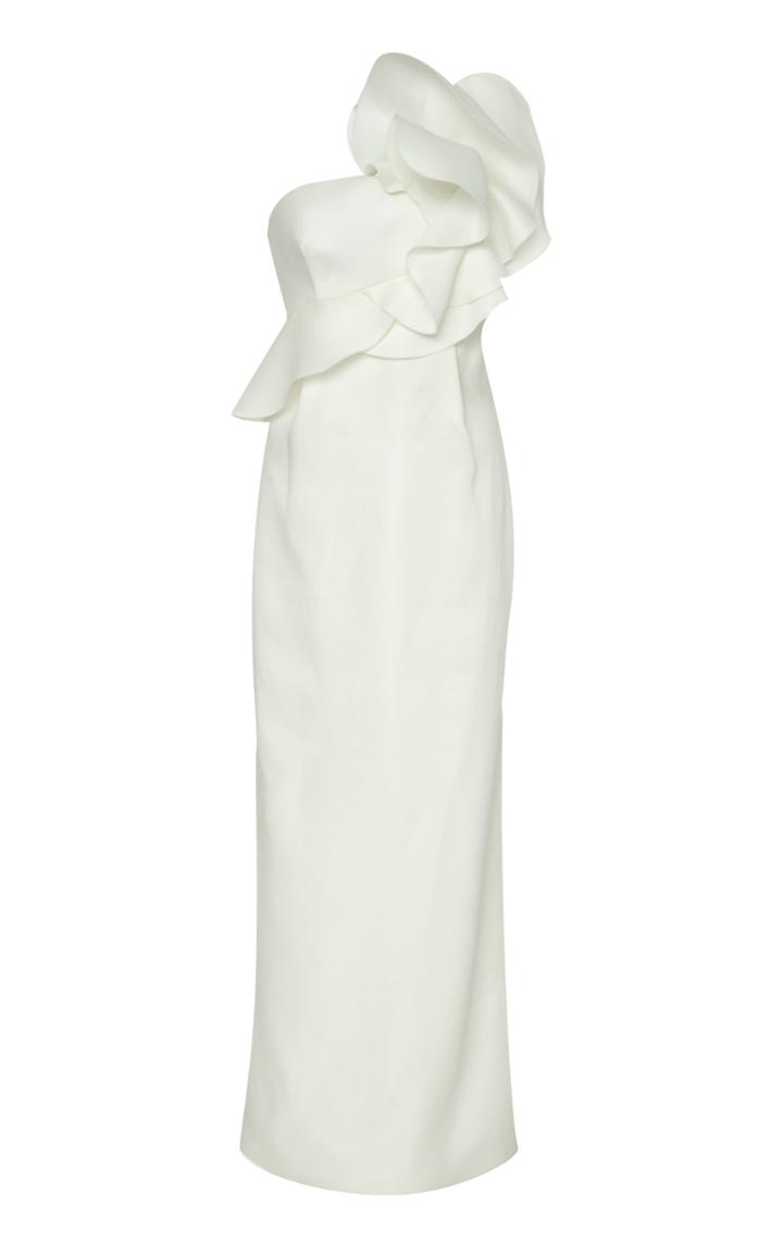 Oscar De La Renta Ruffled Bodice Gown