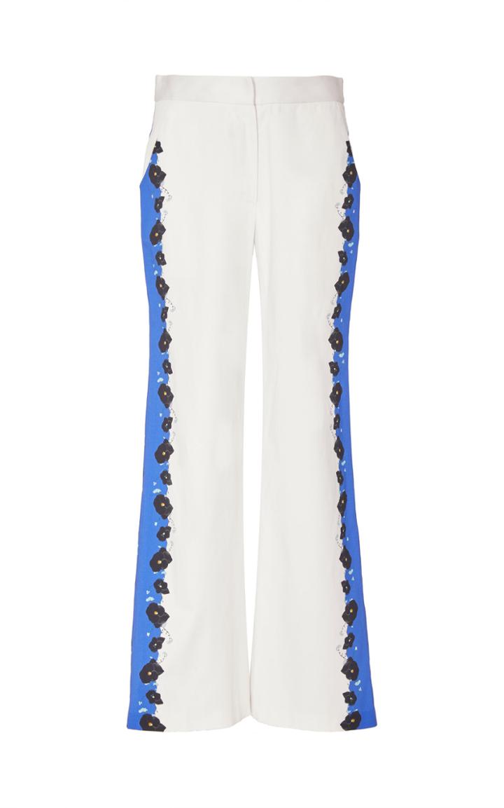 Mi Jong Lee Flat Front Pant With Side Panel