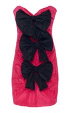 Carmen March Strapless Bow-detailed Taffeta Mini Dress