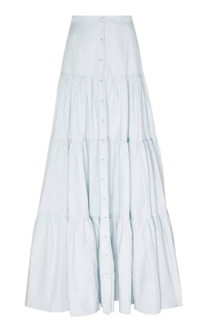 Moda Operandi Brock Collection Tiered Ruffle Poplin Maxi Skirt Size: 0