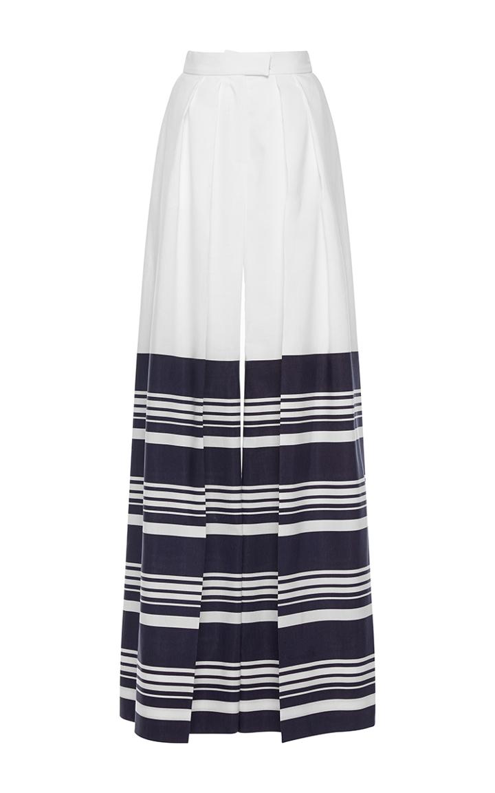Martin Grant Stripe Pleated Wide Leg Pants